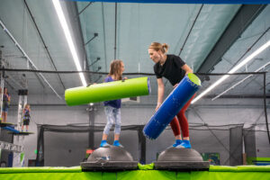 Challenge your family to a jousting contest at Flying Giant Trampoline Park, a must try activity.